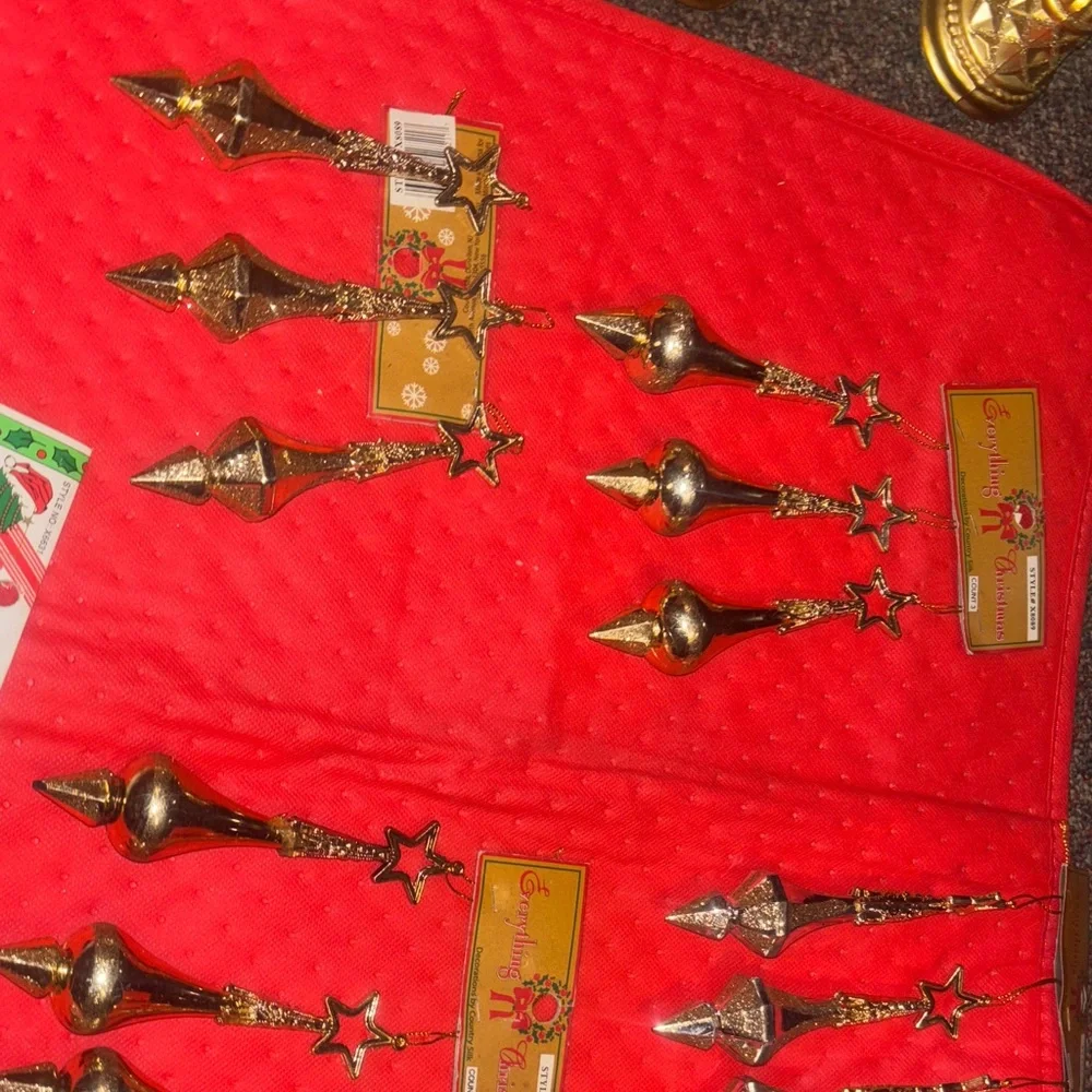Gold and Red Christmas Ornaments Set - Picture 3 of 10